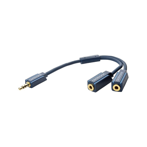 Clicktronic 3.5 Dual AUX Cable 0.1m (Black)