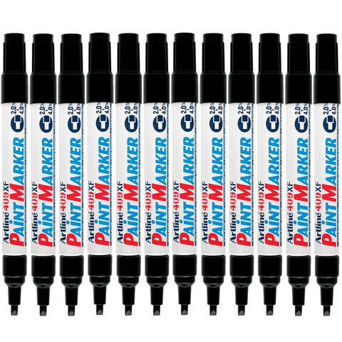 Artline 409 Box 12 Paint Marker Chisel Tip 4mm (Black)