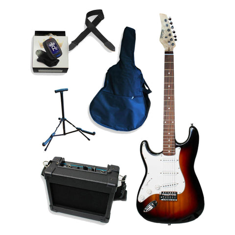 AXIOM Discovery Left Handed Beginner Electric Guitar Pack (Sunburst)