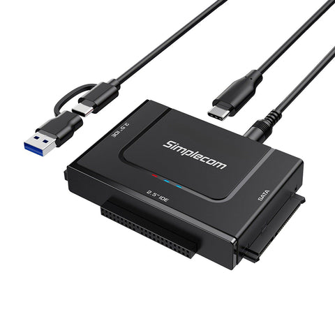 Simplecom SuperSpeed USB to 2.5in + 3.5in and 5.25in SATA/IDE Adapter with Power Supply (SA492C)