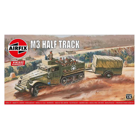Airfix 1/76 M3 Half-Track Tractor & Trailer Scale Scaled Plastic Model Kit