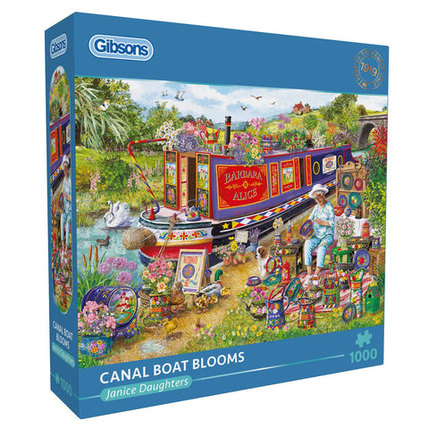 Gibsons 1000pc Canal Boat Blooms Puzzle