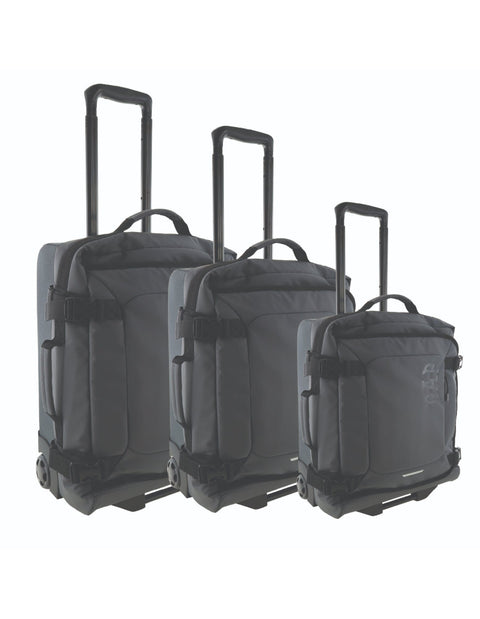 GAP 3-Pieces Soft-Shell Suitcase Lockable Travel Trolley Luggage Set 73cm Charcoal