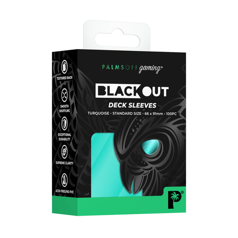 Palms Off Gaming Palms Off Standard 100pc Blackout Deck Sleeves - Turquoise