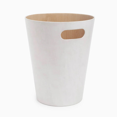 Desky Wooden Rubbish Bin - White