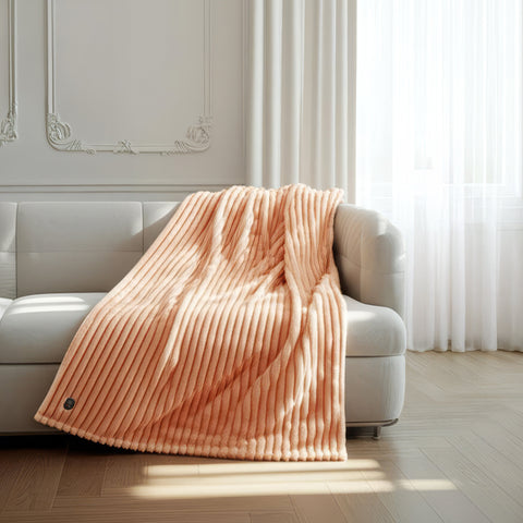 ELLE Heated Throw Blanket (Apricot Wash)