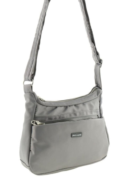 Pierre Cardin Unisex Nylon Anti-Theft Shoulder Crossbody Bag 28x22cm Taupe