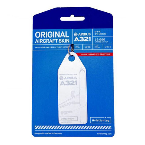 Boyle Aviationtag Keychain Airbus A321 MetroJet Tag 14.5cm (White)