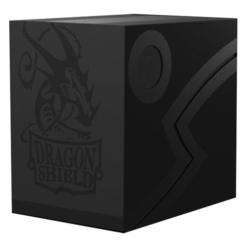 Arcane Tinmen Dragon Shield Revised Double Shell - Shadow Black/Black Deck Box