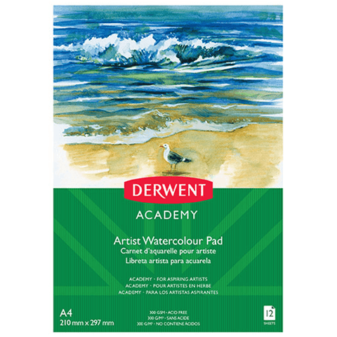 Derwent R31220F Academy Watercolour Pad Portrait 12 Sheets (A4)