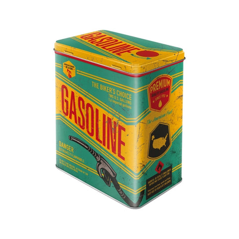 Nostalgic-Art Tin Gasoline Design 10x14x20cm Large Storage Box