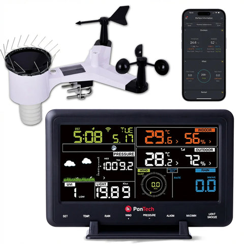 PanTech Gen2 PT-WH2900 Solar Powered WiFi Wireless Weather Station 6.8" Display