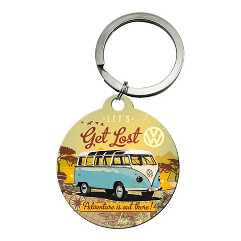 Nostalgic-Art Keyring Round VW Bulli - Let's Get Lost 7.5x4x0.3cm