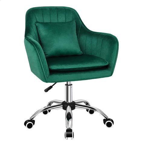 ALFORDSON Velvet Office Chair Computer Swivel Armchair Work Adult Kids (Green)