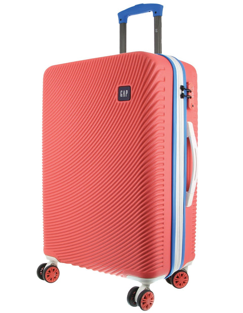 GAP Stripe Travel Hard-Shell Suitcase Medium Luggage 67x46cm Coral