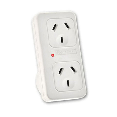 Sansai Vertical Up Powerpoint Double Adaptor/Outlet Power Board Splitter
