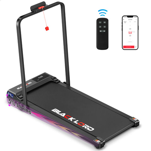 BLACK LORD Treadmill Electric Walking Pad Under Desk Home Gym Fitness Incline (Black)