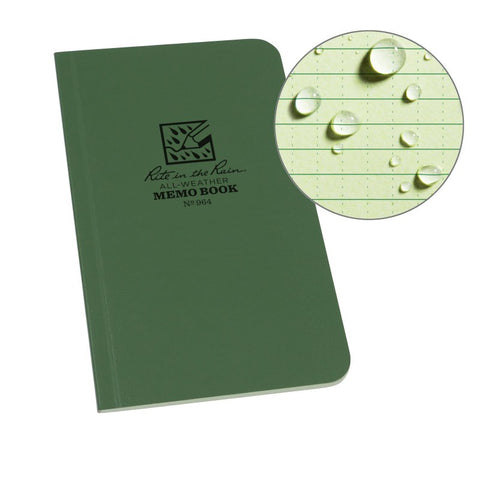 Rite in the Rain | Bound Soft Cover 3.125 x 6 Field Flex Book - Universal - Green
