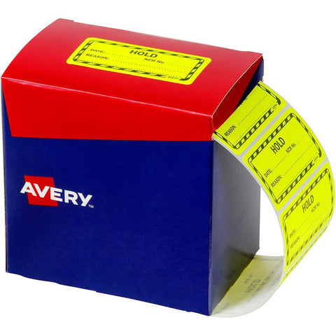 Avery 932622 Message Label Hold 75x36.1mm Fluoro Yellow Pack 2000