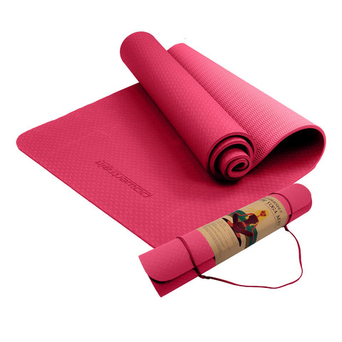 Powertrain TPE Yoga Pilates Exercise Mat 6mm - Rose Pink