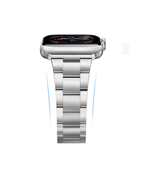 Friendie Sydney Collection Steel Link Band for Apple Watch 7/8/9/10/11/SE  (Silver) [Small] 38/39/40/41/42mm