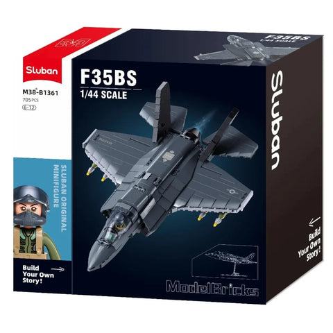 Sluban 1/44 705pc Model Bricks F35 BS Fighter