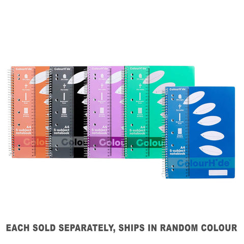 Colourhide 5 Subject Notebook A4 250 pages - 20mm