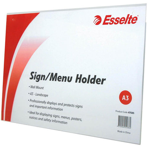 Esselte Sign / Menu Holder Wall Mount Landscape A3