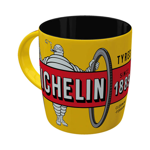 Nostalgic-Art Ceramic Mug Michelin Tyres Bibendum Retro Yellow 330ml Capacity