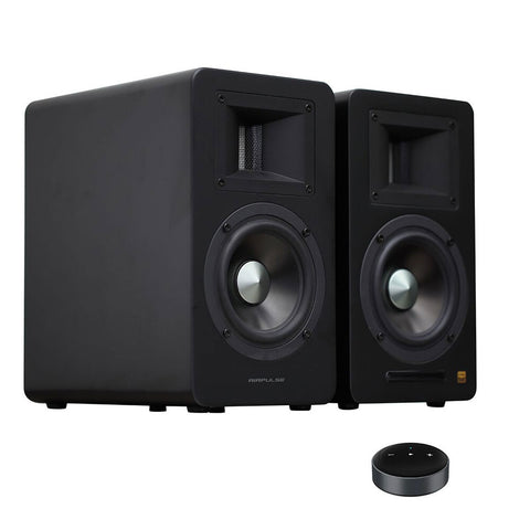 Airpulse A100 Active Wireless Speakers with WiiM Mini (Matte Black)