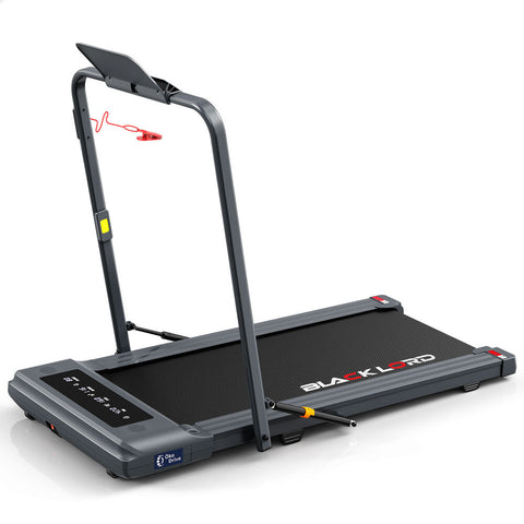 BLACK LORD Treadmill 2 IN 1 Electric Walking Pad Hydraulic Foldable 40cm Belt (Grey)