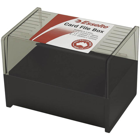 Esselte System Card File Box Holder 102x152mm 6"x4" Black Storage