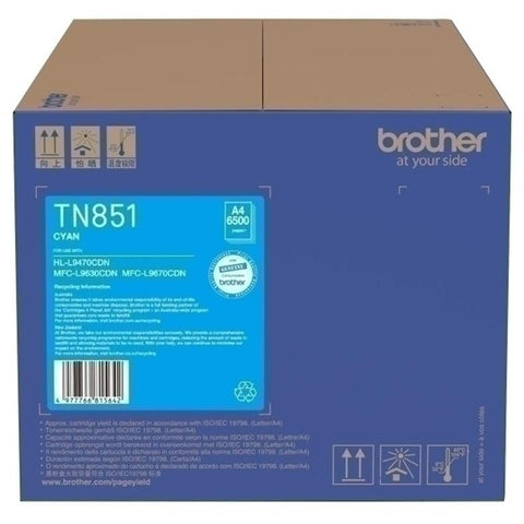 Brother TN-851C Toner Ink Cartridge Original Genuine (Cyan)