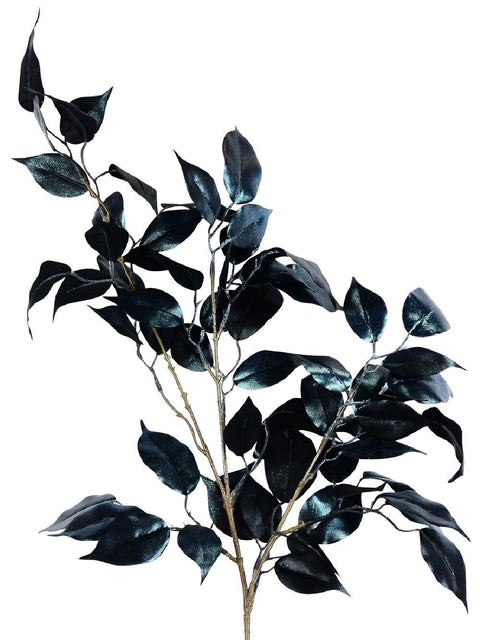 Christmas Warehouse - STEM2314 Blue Gum Tree Leaf With Opalescent Spray Long Christmas Stem | 1m Dark Blue-Green
