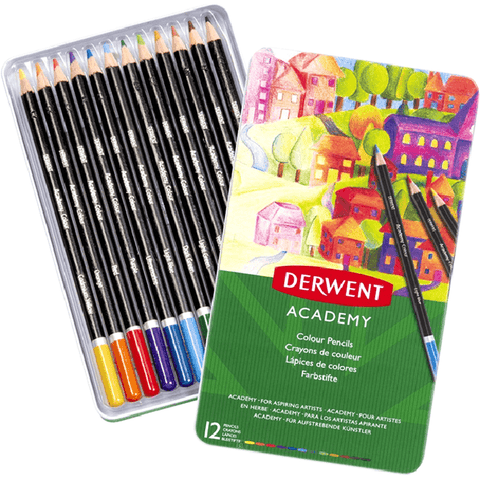 Derwent Academy Coloured Pencils Tin [12 Set]