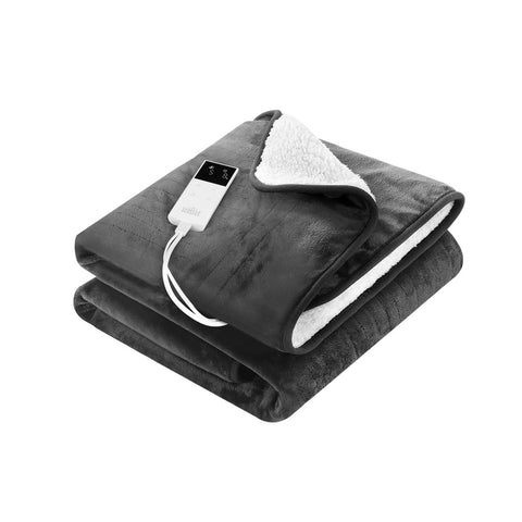 Giselle Electric Throw Rug Heated Blanket Double Sided (Grey)
