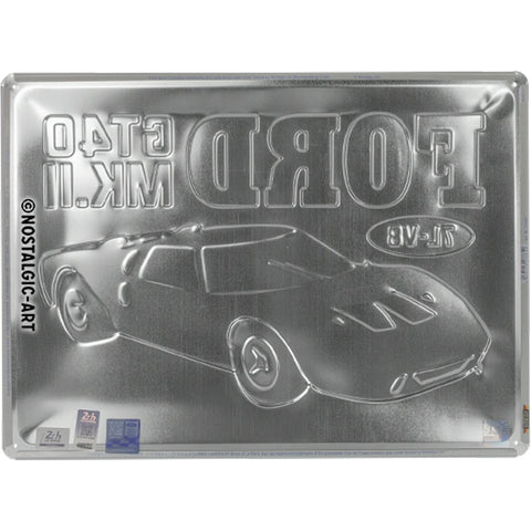 Nostalgic-Art Large Ford GT 40 24h Le Mans 1966 Embossed Steel Sign 30x40cm