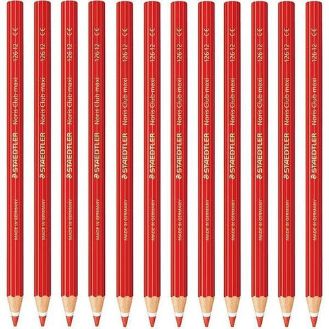 Staedtler Noris Club Maxi Learner Coloured Pencils Pack 12 (Red)