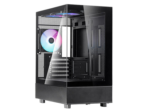 SilverStone LD04 Tempered Glass ARGB Micro-ATX Tower - Black