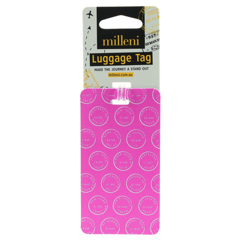 Milleni Flexible Travel Luggage Tag with Loop Strap (Pink)