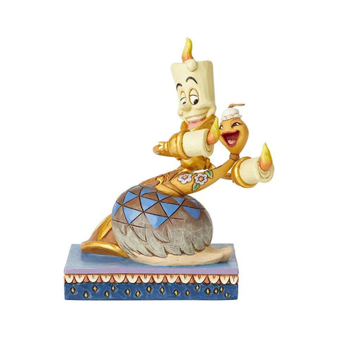 Jim Shore Disney Traditions - Beauty and the Beast Lumiere and Feather Duster - Romance by Candlelight