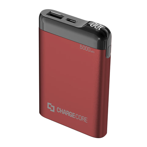 Laser 5000mAh Power Bank with LED (Red)
