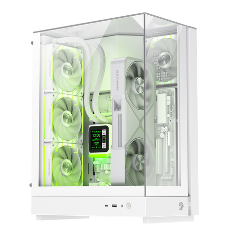 GameMax T20 WH Micro-ATX Compact Gaming Case (White)