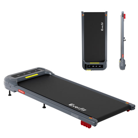 Everfit Treadmill Electric Walking Pad with Incline Under Desk Home Gym (Grey)