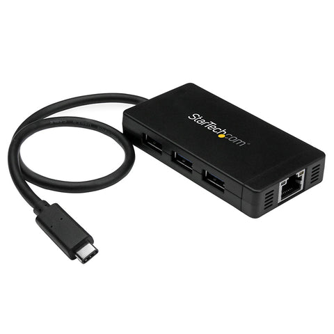 StarTech 3 Port USB 3.0 Hub with USB C and GbE USB-C
