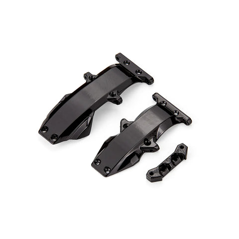 Atrek Aluminium Front and Rear Skid Plates with Suspension Arm Pin Mount Set - Black