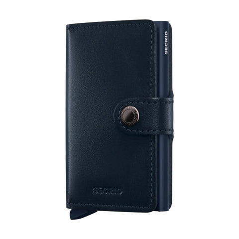 Secrid Miniwallet Compact RFID Mens Travel Wallet European Leather Navy