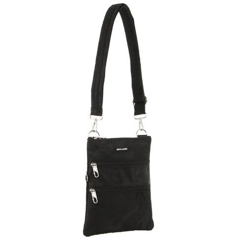 Pierre Cardin Unisex Nylon Anti-Theft Shoulder Crossbody Bag 19x24cm Black