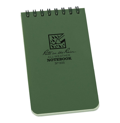 Rite in the Rain | Top Spiral 3 X 5 Polydura Notebook - Universal - Green