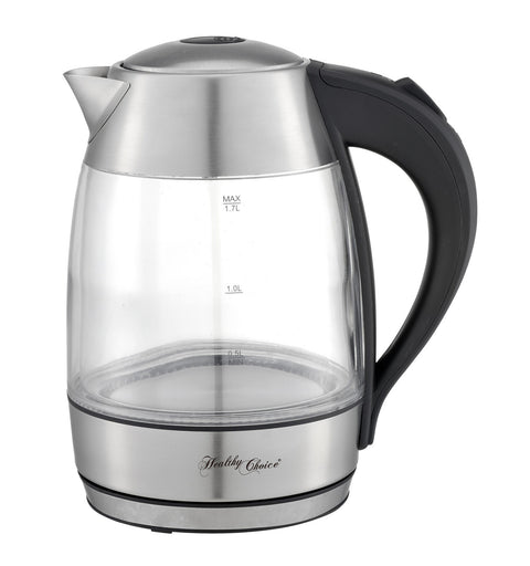 Healthy Choice 1.7L Glass Electric Kettle with 360° Base